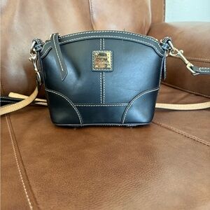 Dooney & Bourke Domed Black Leather Crossbody Bag
